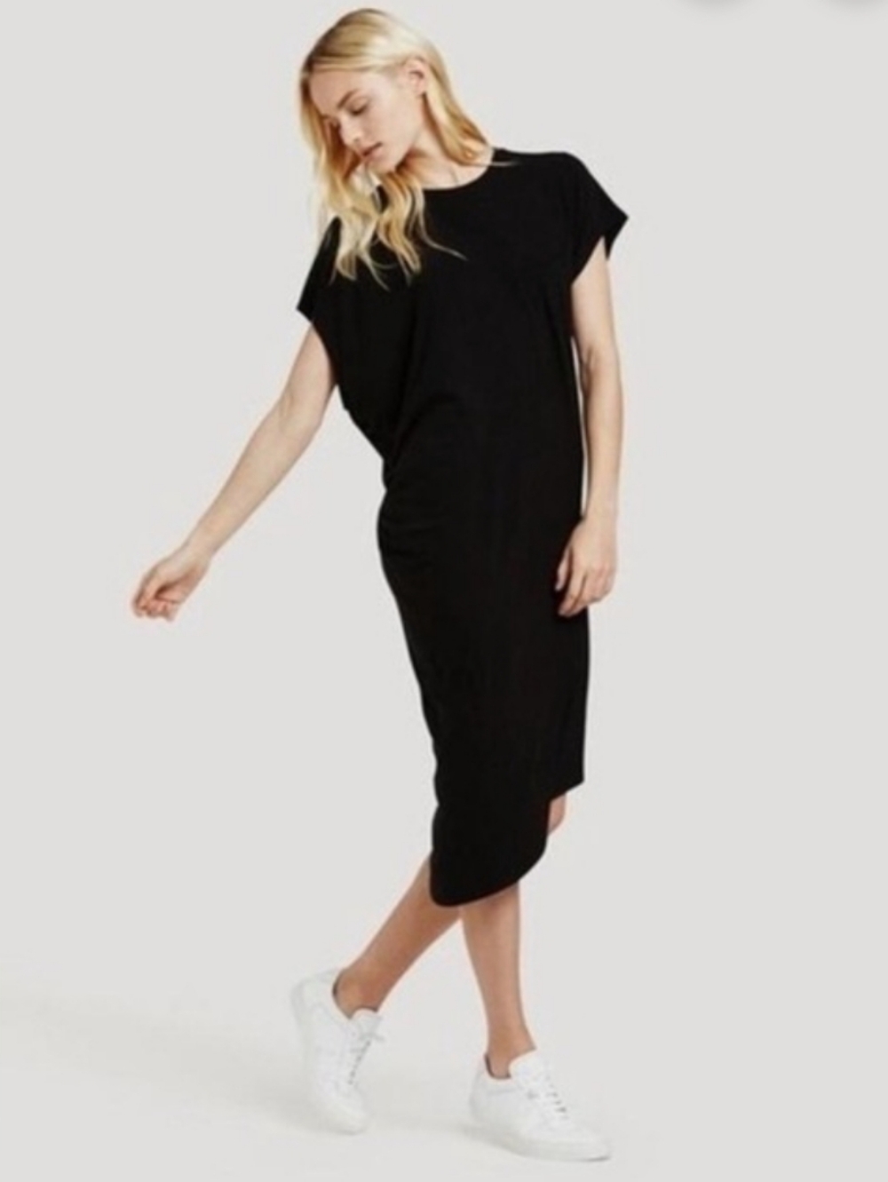 Kit And Ace Drape Wave Navy Asymetric Dress, Women's Size 4